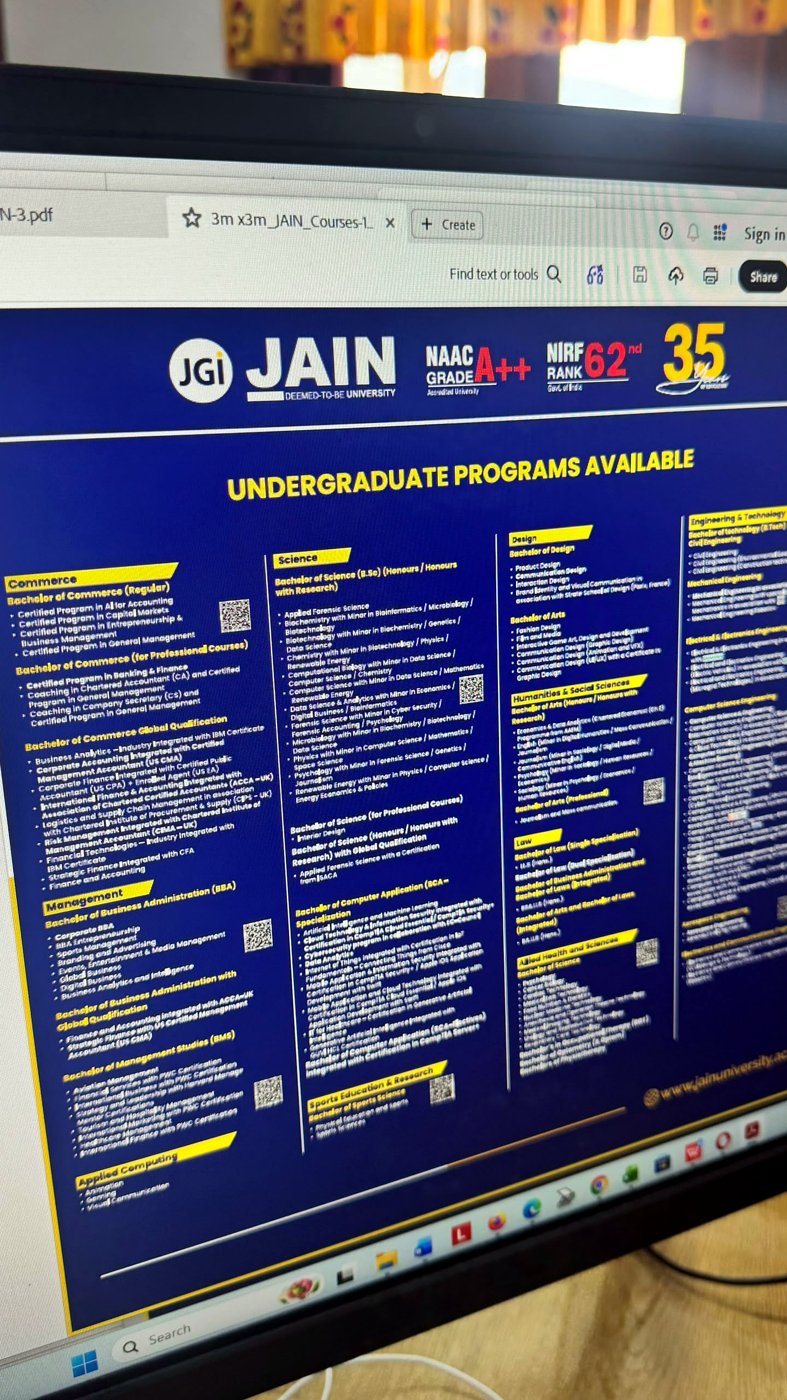 Undergraduate programme poster layout — Corporate Branding project by Image Arts Bhutan