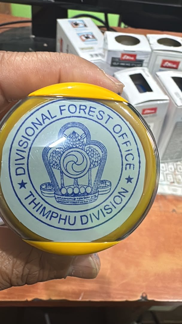 Custom round rubber seal made for the Divisional Forest Office, Thimphu