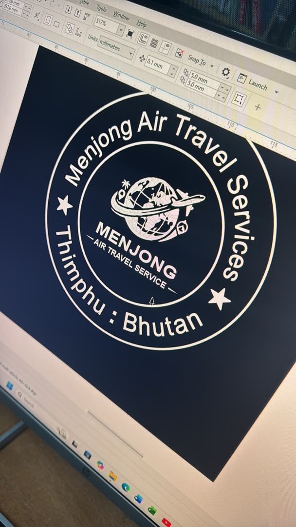 Menjong Air Travel Services seal — Rubber Seals project by Image Arts Bhutan