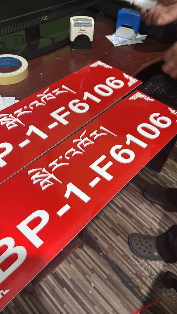 Number plate pair — BP-1-F6106 — Vehicle Branding project by Image Arts Bhutan